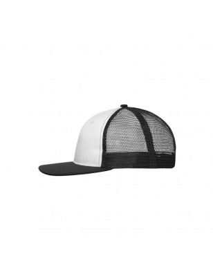 Trendy 6 panel mesh cap with a flat peak made of polycotton