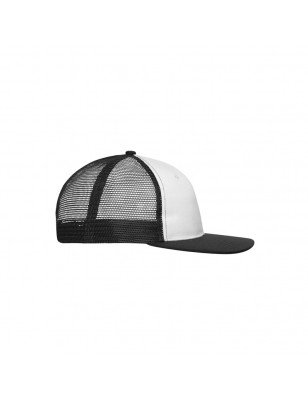 Trendy 6 panel mesh cap with a flat peak made of polycotton