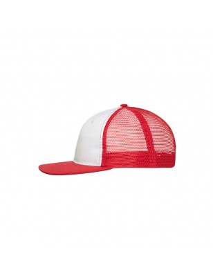 Trendy 6 panel mesh cap with a flat peak made of polycotton