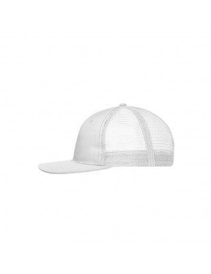 Trendy 6 panel mesh cap with a flat peak made of polycotton