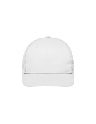 Trendy 6 panel mesh cap with a flat peak made of polycotton