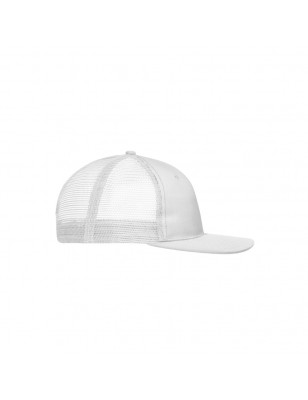 Trendy 6 panel mesh cap with a flat peak made of polycotton