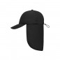 6 panel cap with extra long neck guard