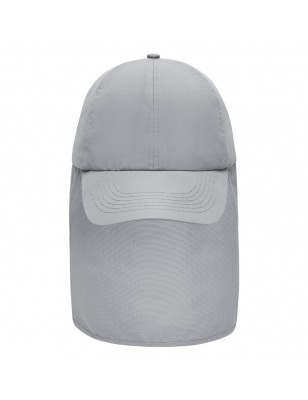 6 panel cap with extra long neck guard