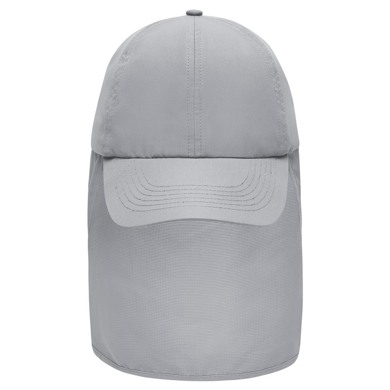 6 panel cap with extra long neck guard