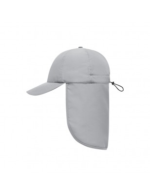 6 panel cap with extra long neck guard