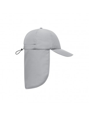 6 panel cap with extra long neck guard