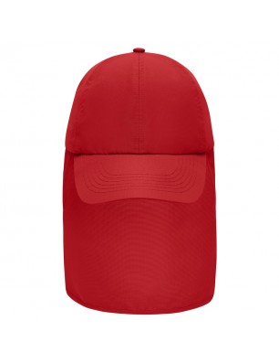 6 panel cap with extra long neck guard