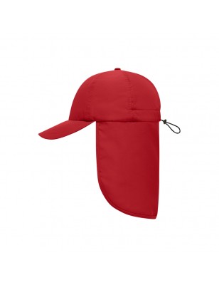 6 panel cap with extra long neck guard