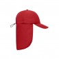 6 panel cap with extra long neck guard