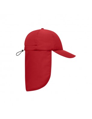 6 panel cap with extra long neck guard