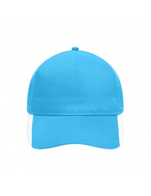 5 panel cap with contrasting stripes on the peak