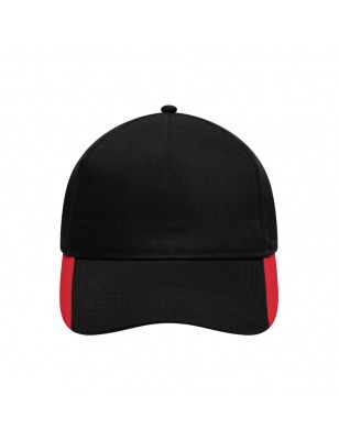 5 panel cap with contrasting stripes on the peak