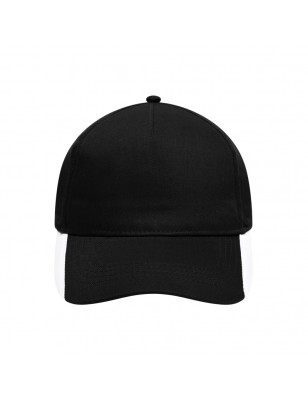 5 panel cap with contrasting stripes on the peak