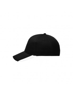 5 panel cap with contrasting stripes on the peak