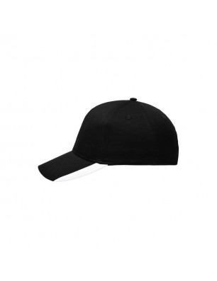 5 panel cap with contrasting stripes on the peak