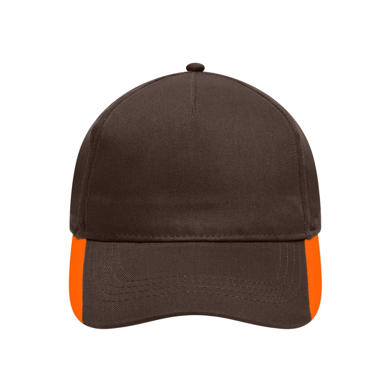 5 panel cap with contrasting stripes on the peak