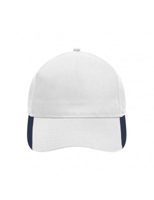 5 panel cap with contrasting stripes on the peak