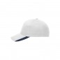 5 panel cap with contrasting stripes on the peak