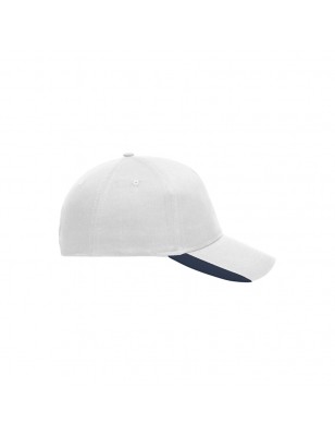 5 panel cap with contrasting stripes on the peak