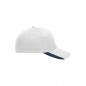 5 panel cap with contrasting stripes on the peak