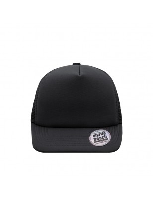 5 panel mesh cap with flat peak