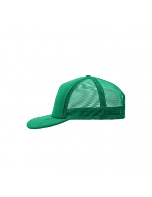 5 panel mesh cap with flat peak