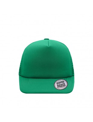 5 panel mesh cap with flat peak