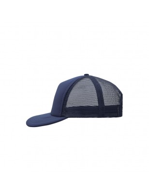 5 panel mesh cap with flat peak