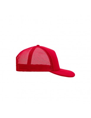 5 panel mesh cap with flat peak