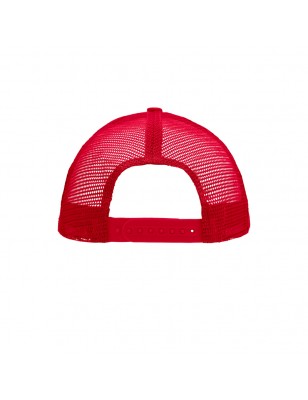 5 panel mesh cap with flat peak