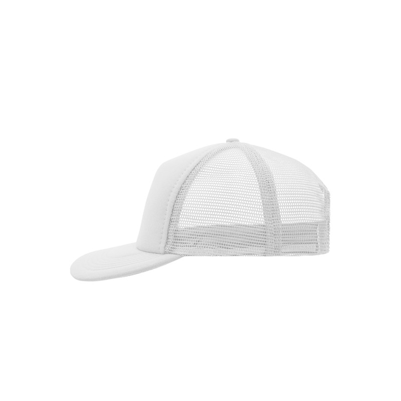 5 panel mesh cap with flat peak