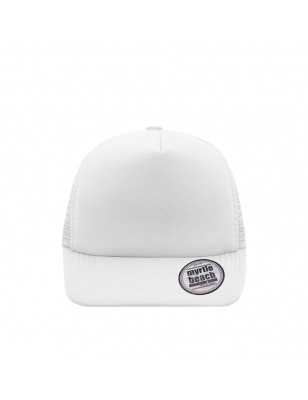 5 panel mesh cap with flat peak