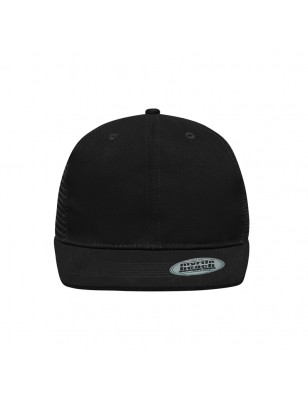 6 panel mesh cap with flat peak