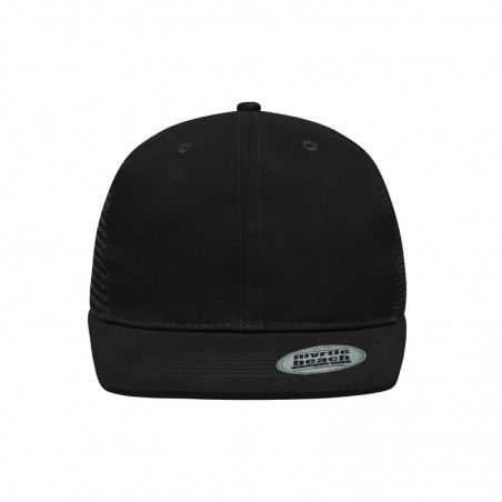 6 panel mesh cap with flat peak