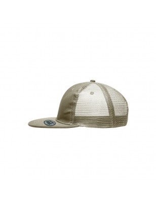 6 panel mesh cap with flat peak