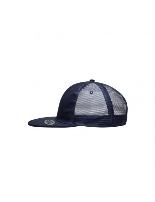 6 panel mesh cap with flat peak