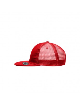 6 panel mesh cap with flat peak