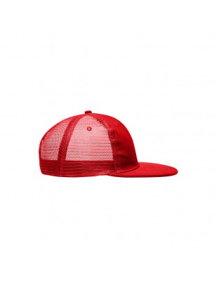 6 panel mesh cap with flat peak