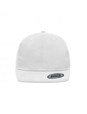 6 panel mesh cap with flat peak