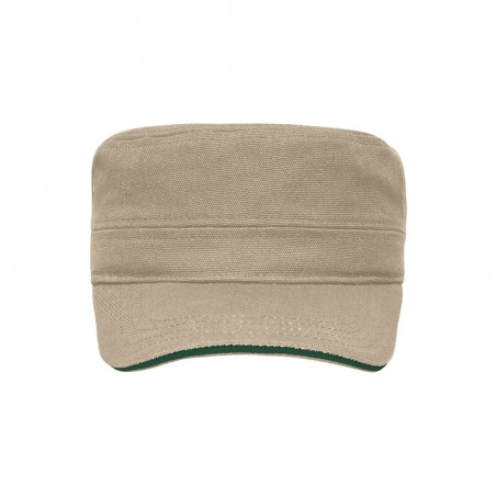 Sandwich cap in military style made of durable cotton canvas