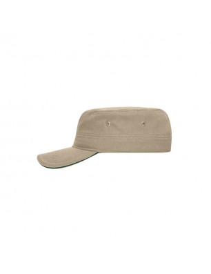 Sandwich cap in military style made of durable cotton canvas