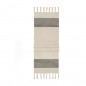 Extra long woven scarf with fine contrasting stripes