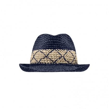 Flexible summer hat with contrasting embroidery