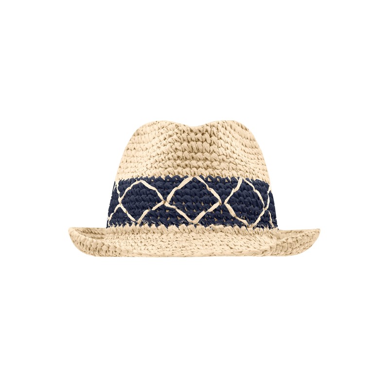 Flexible summer hat with contrasting embroidery