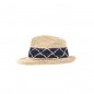 Flexible summer hat with contrasting embroidery