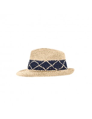 Flexible summer hat with contrasting embroidery