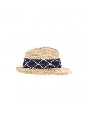 Flexible summer hat with contrasting embroidery