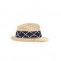 Flexible summer hat with contrasting embroidery