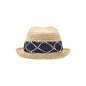 Flexible summer hat with contrasting embroidery